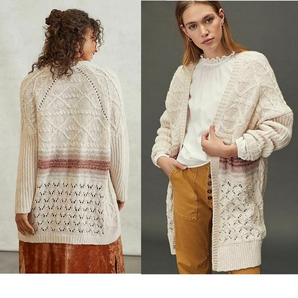 Anthropologie Pilcro Jemma Cable-Knit Cardigan size M/L new with tag - Picture 1 of 11
